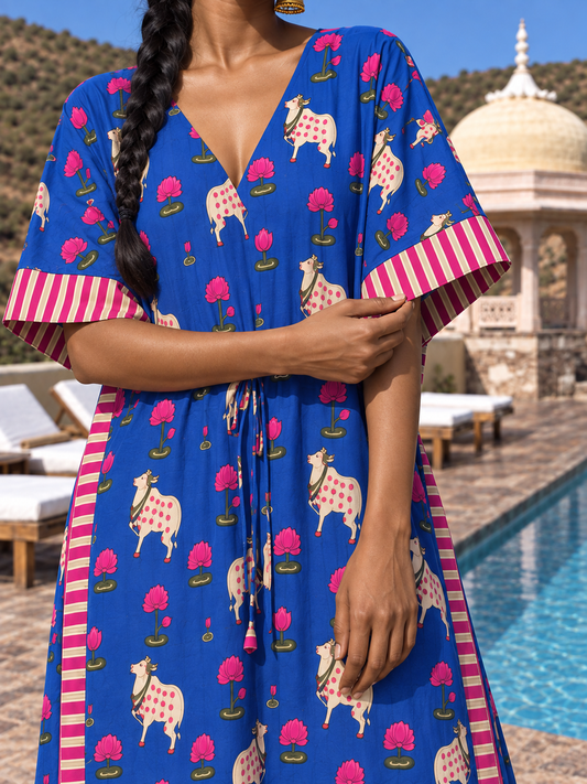 Lotus and Cow Kaftan