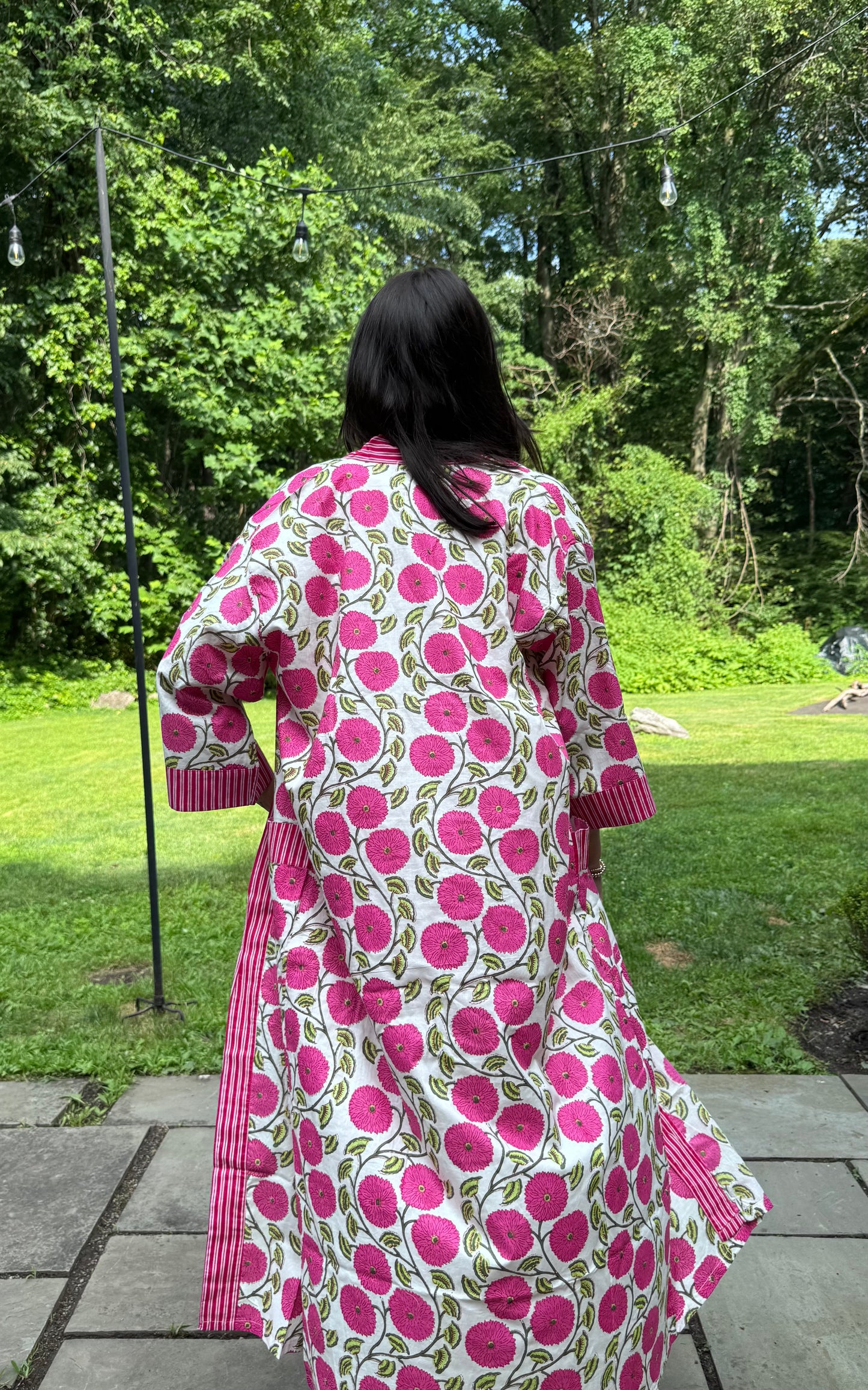 Hand-Block Print Robe | Dahlia
