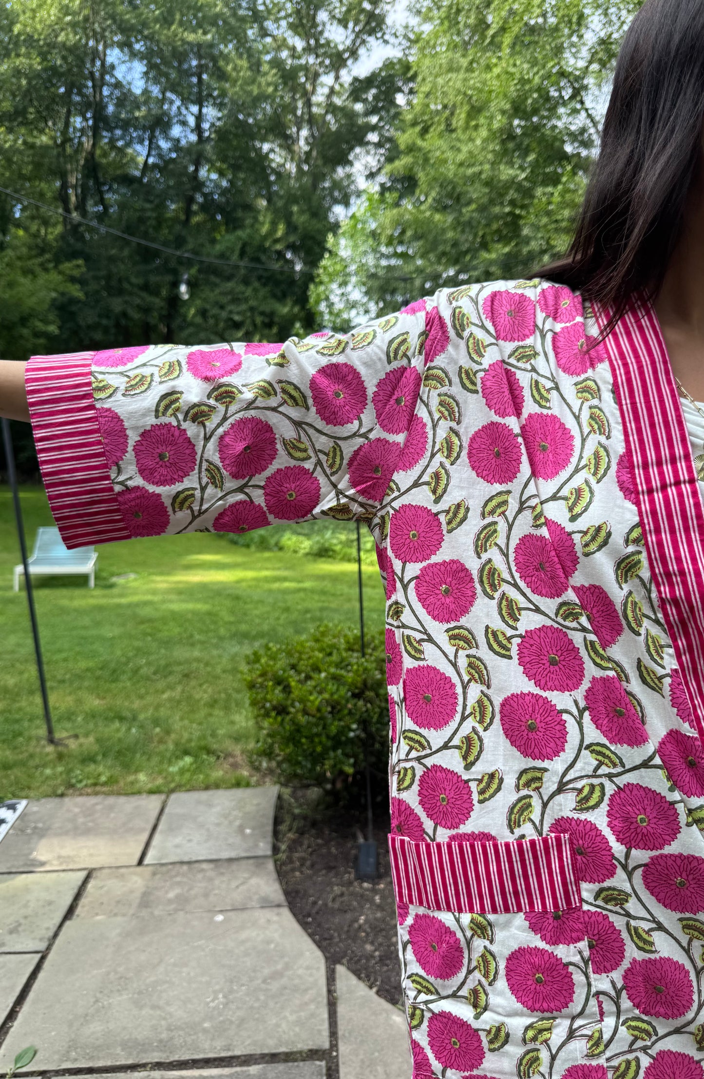 Hand-Block Print Robe | Dahlia