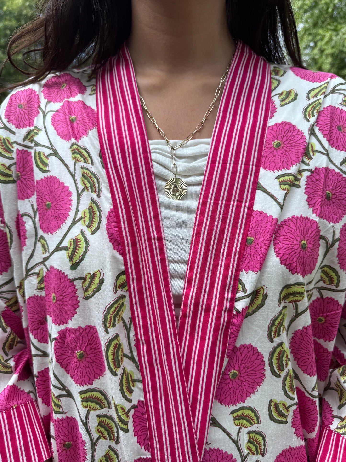 Hand-Block Print Robe | Dahlia
