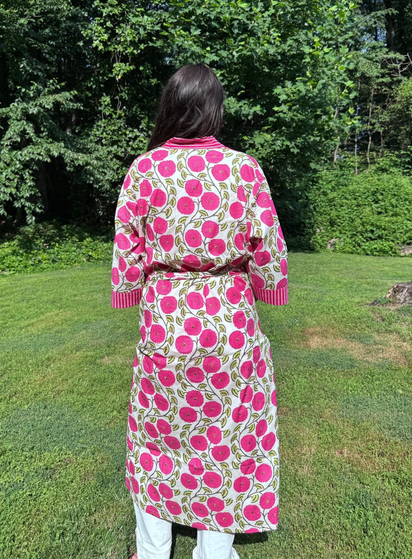 Hand-Block Print Robe | Dahlia