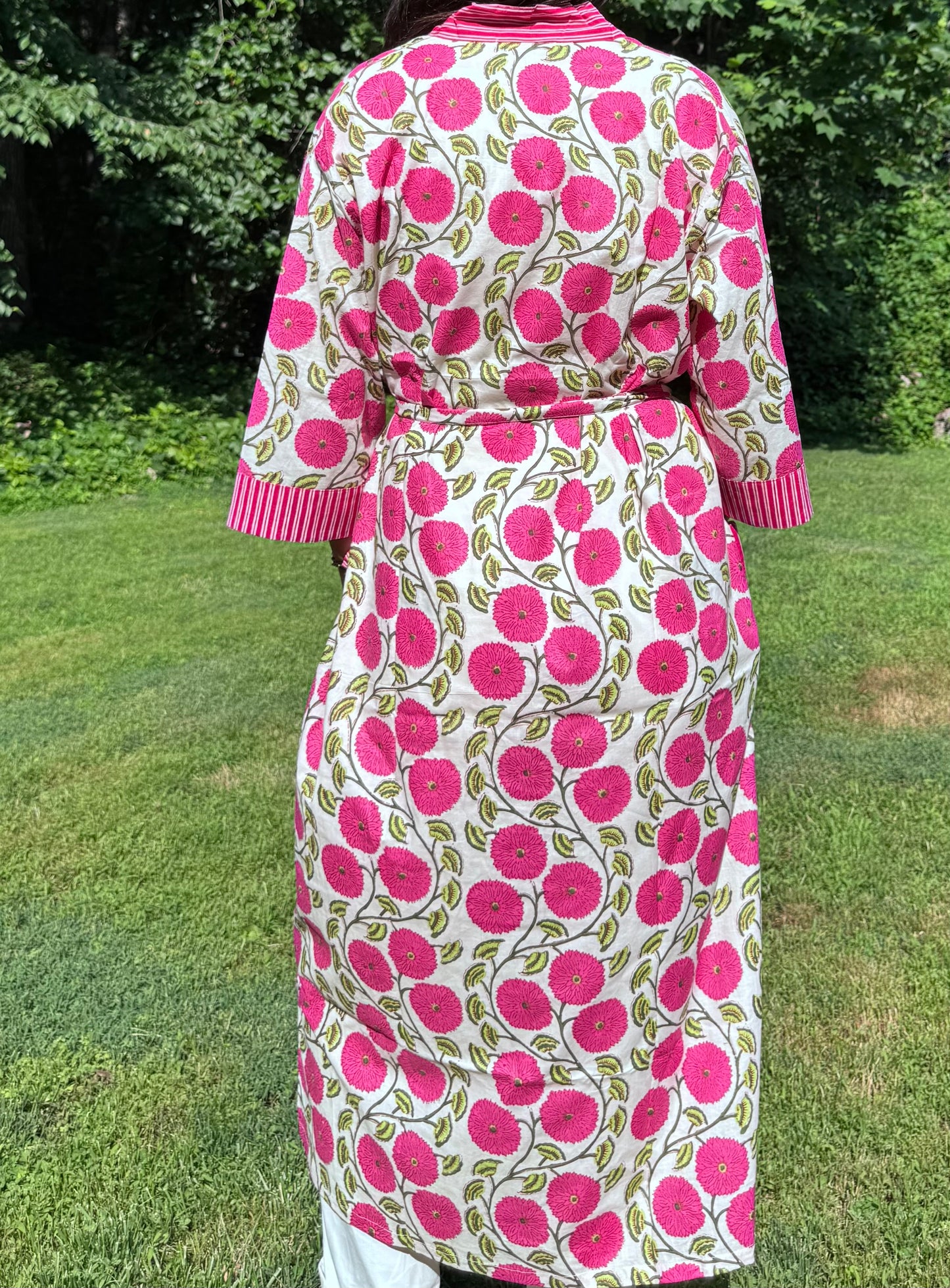 Hand-Block Print Robe | Dahlia
