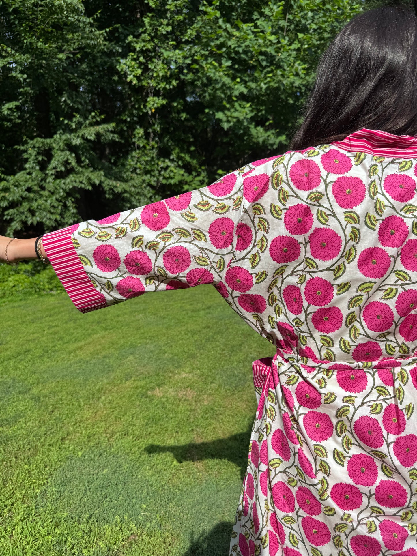 Hand-Block Print Robe | Dahlia