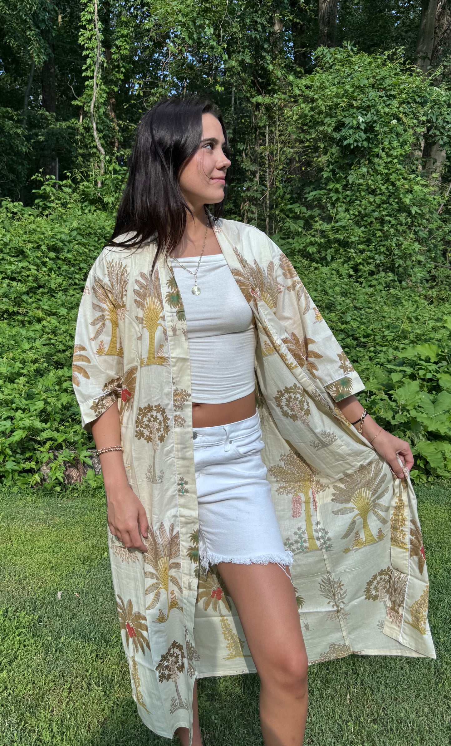 Hand-Block Print Robe | Autumn