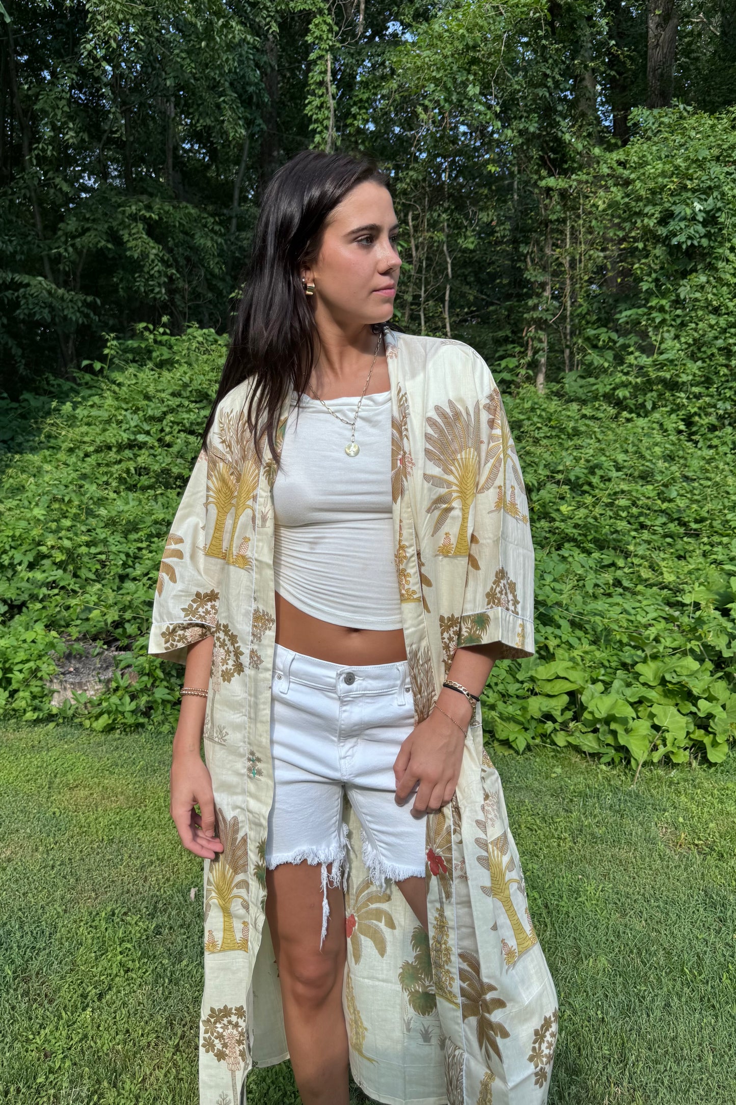 Hand-Block Print Robe | Autumn
