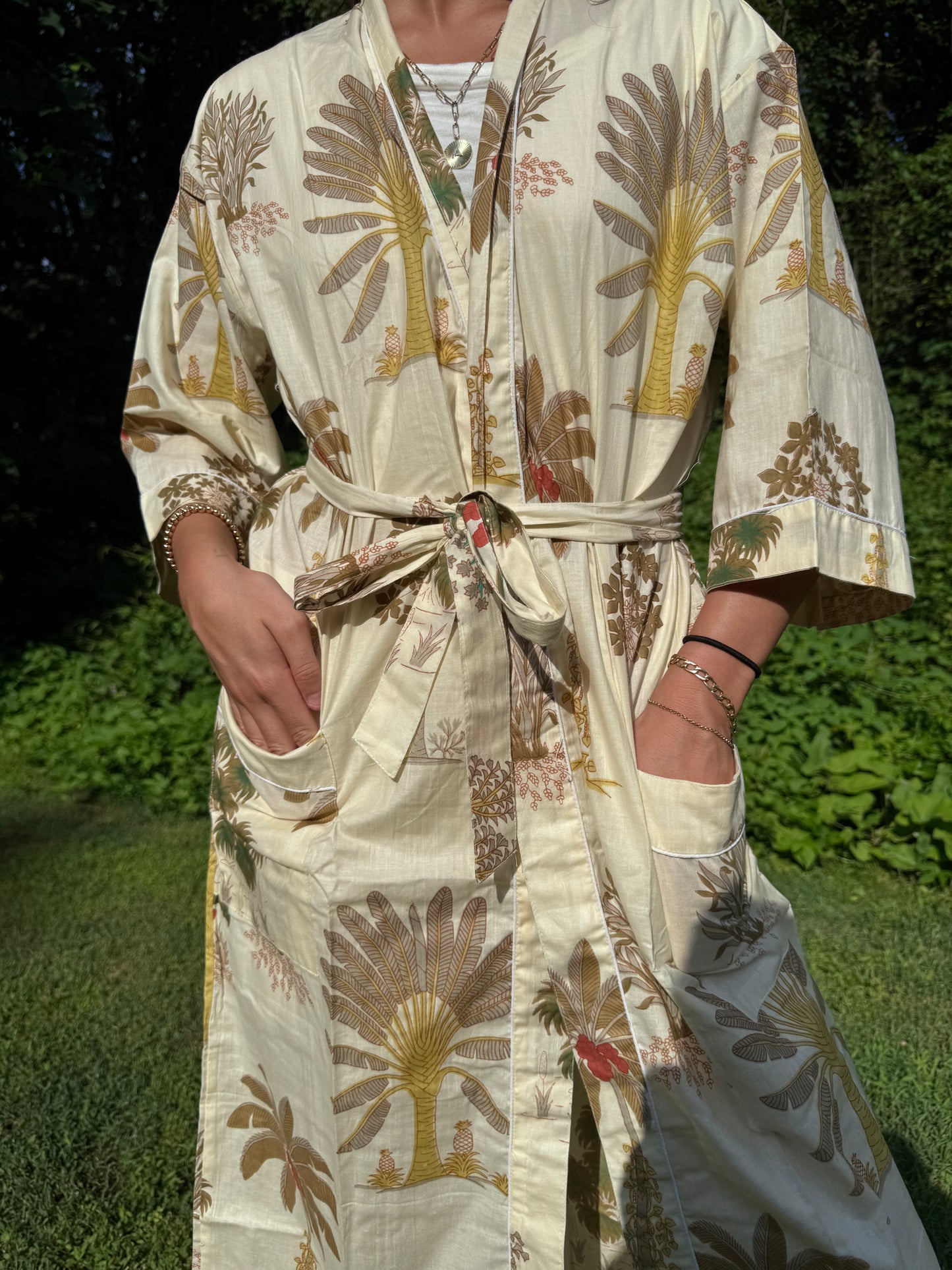 Hand-Block Print Robe | Autumn