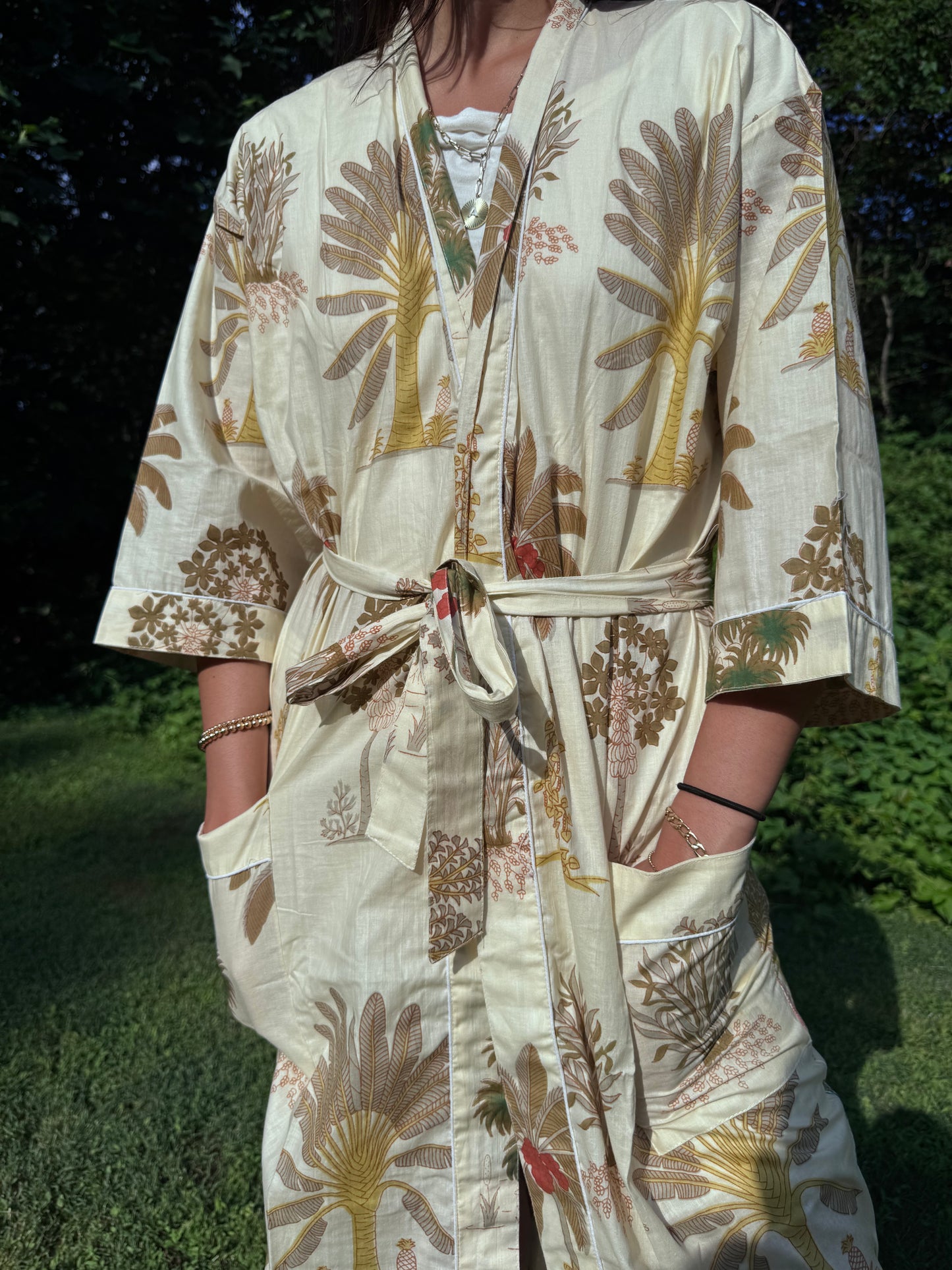 Hand-Block Print Robe | Autumn