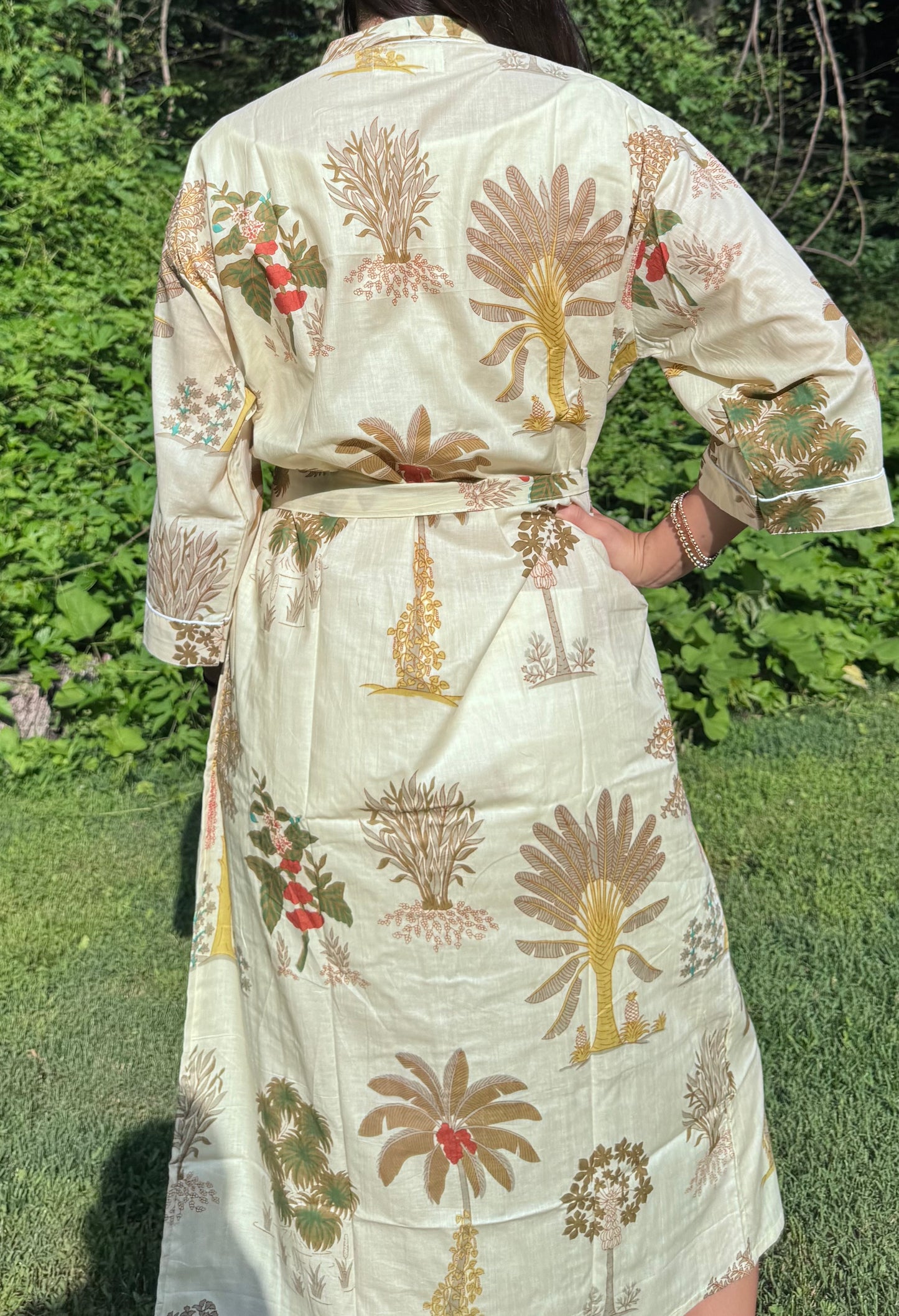 Hand-Block Print Robe | Autumn