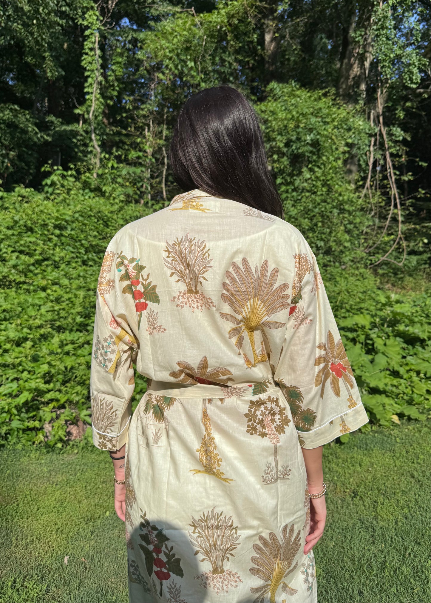 Hand-Block Print Robe | Autumn