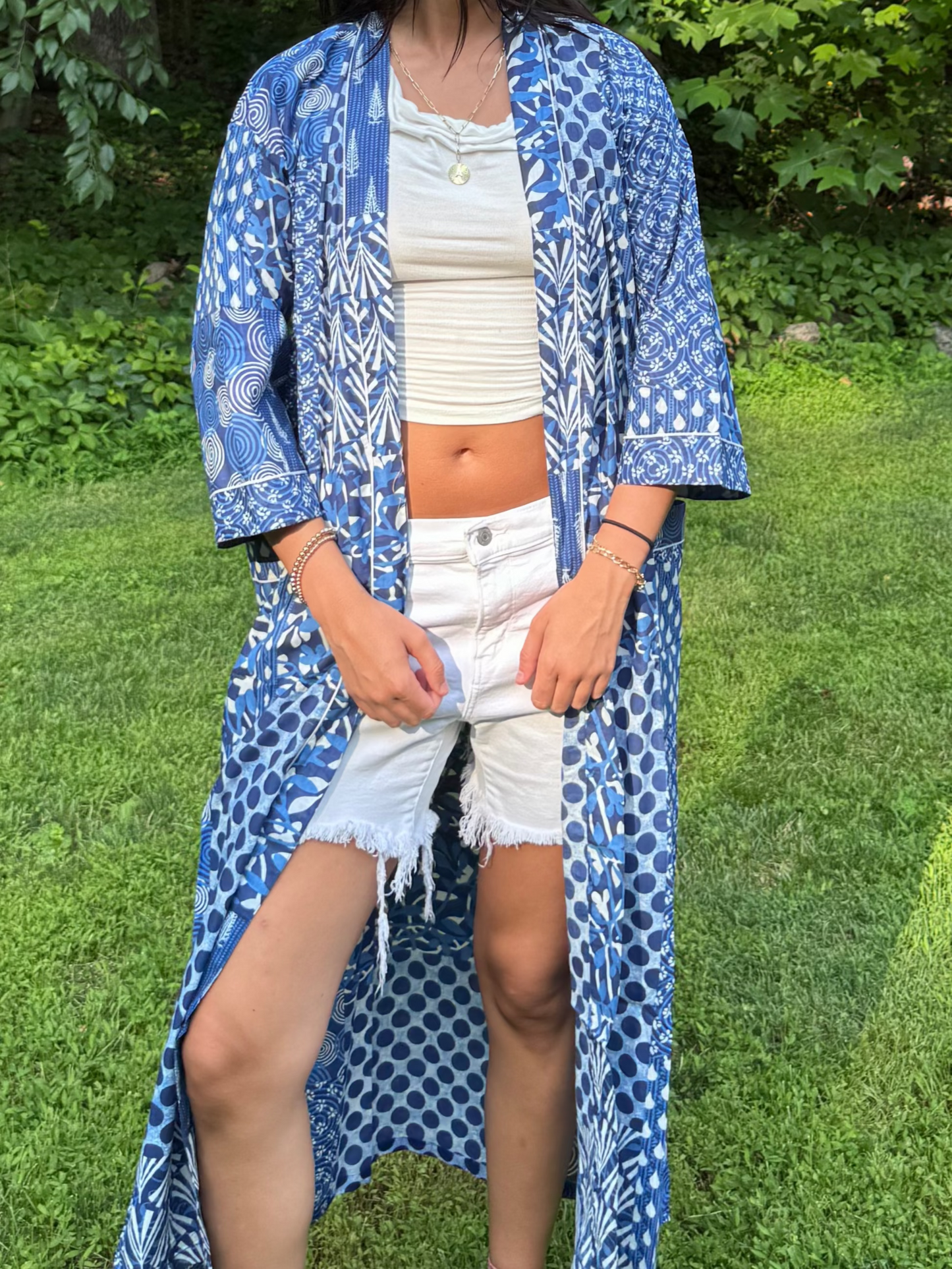 Hand-Block Print Robe | Mosaic