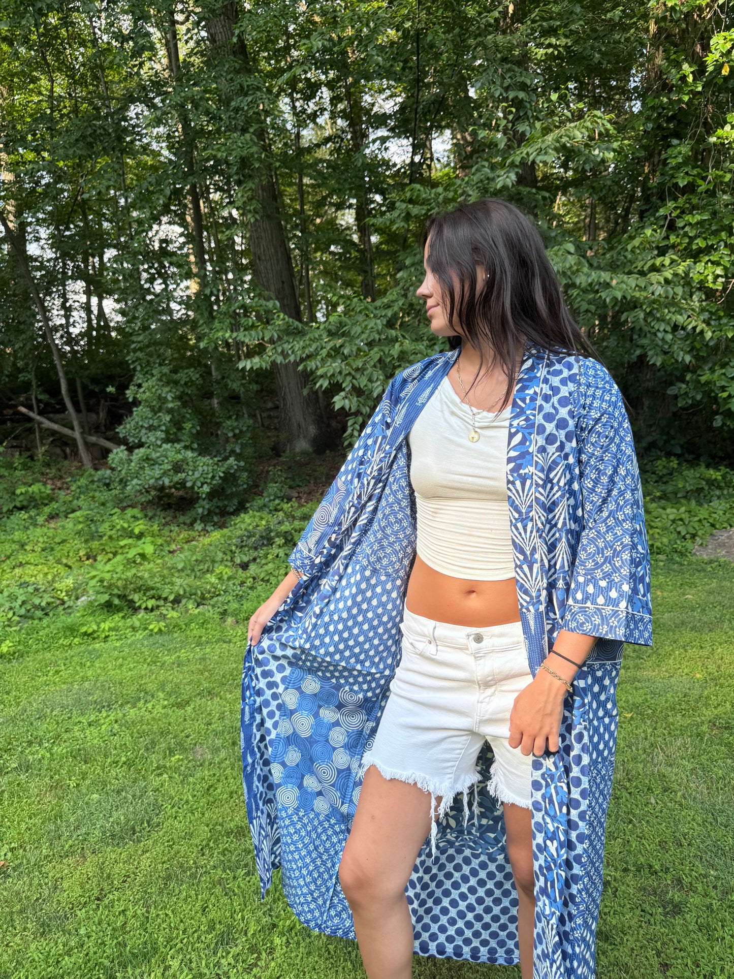 Hand-Block Print Robe | Mosaic