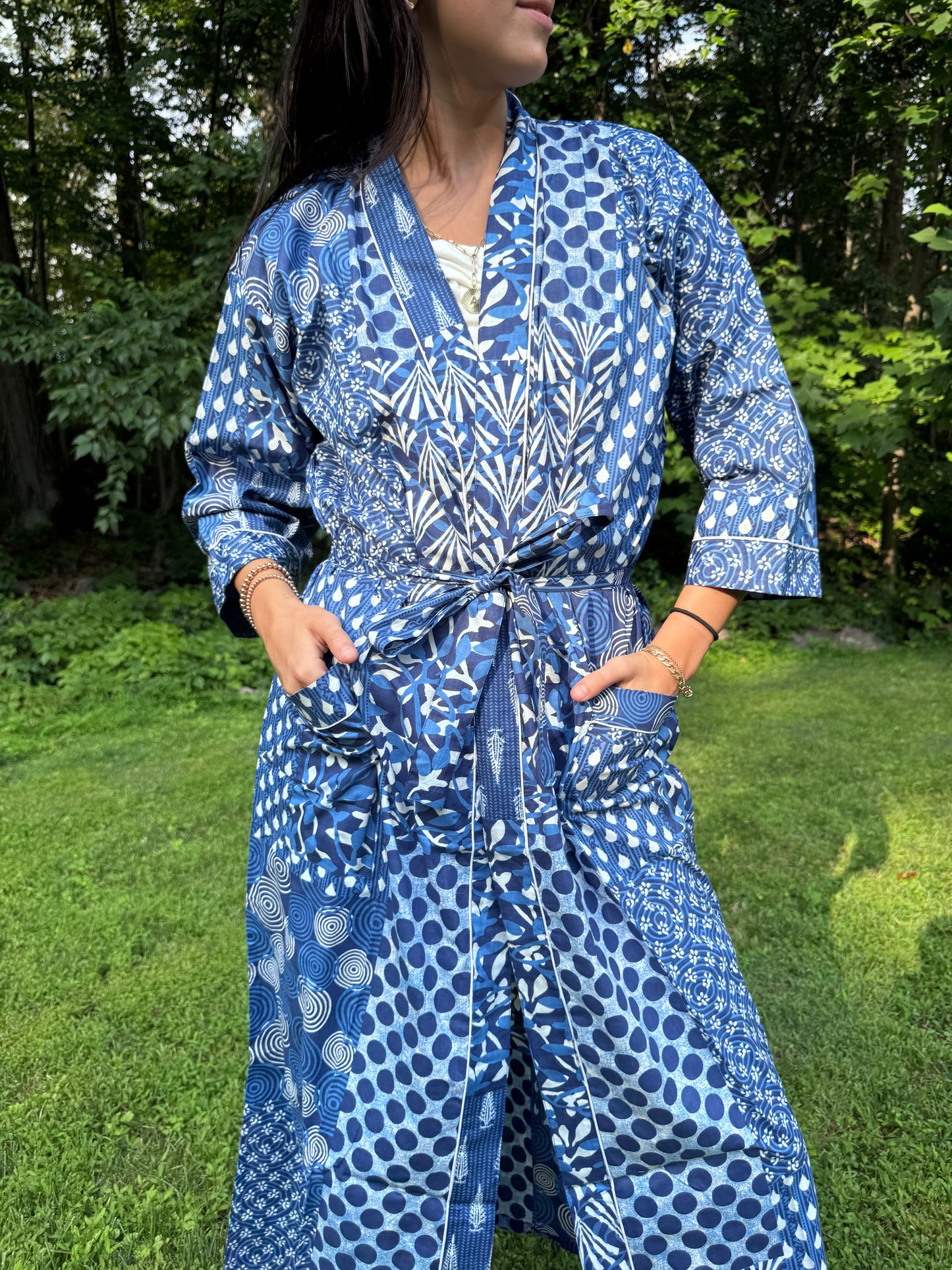 Hand-Block Print Robe | Mosaic