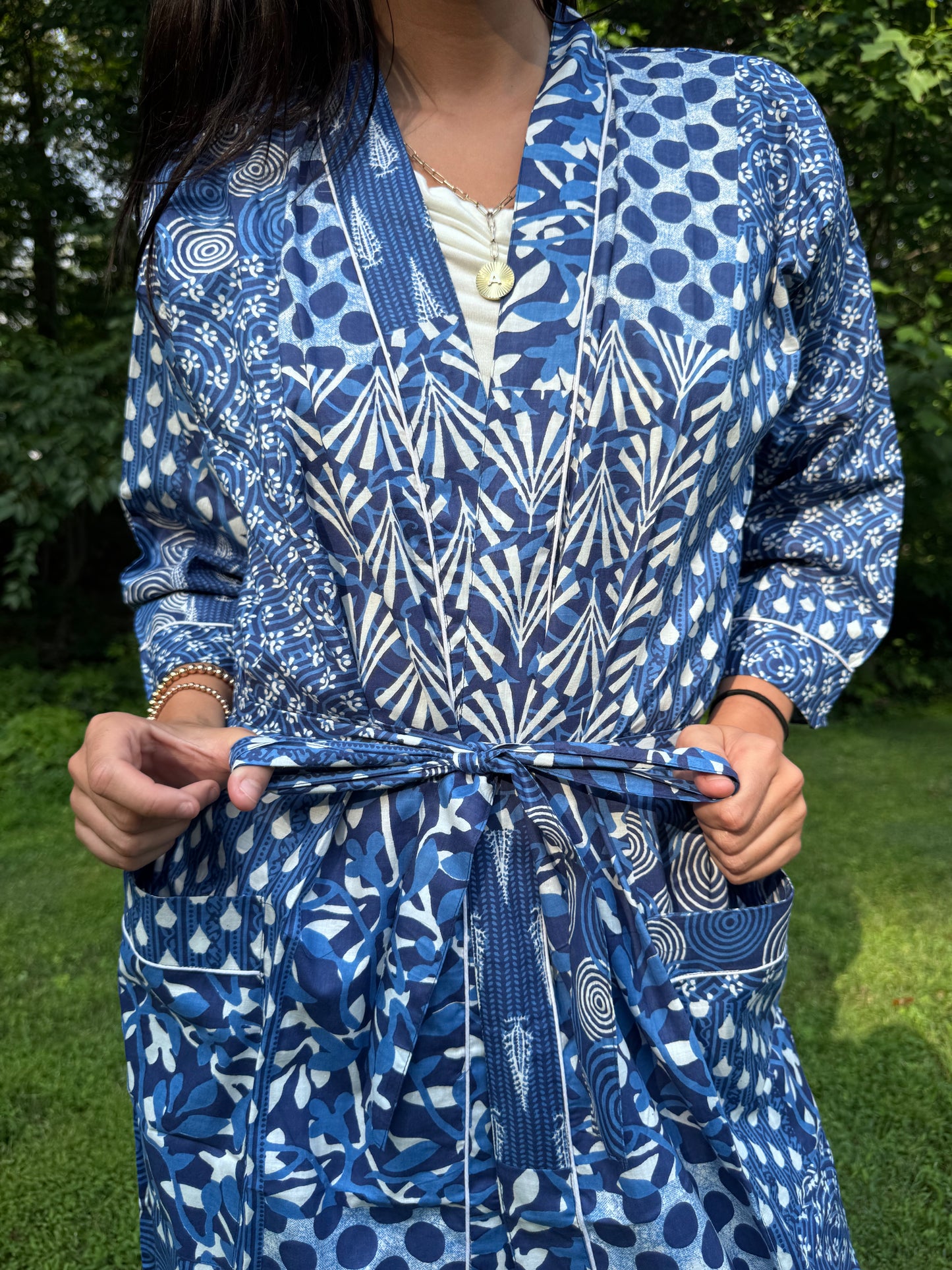 Hand-Block Print Robe | Mosaic