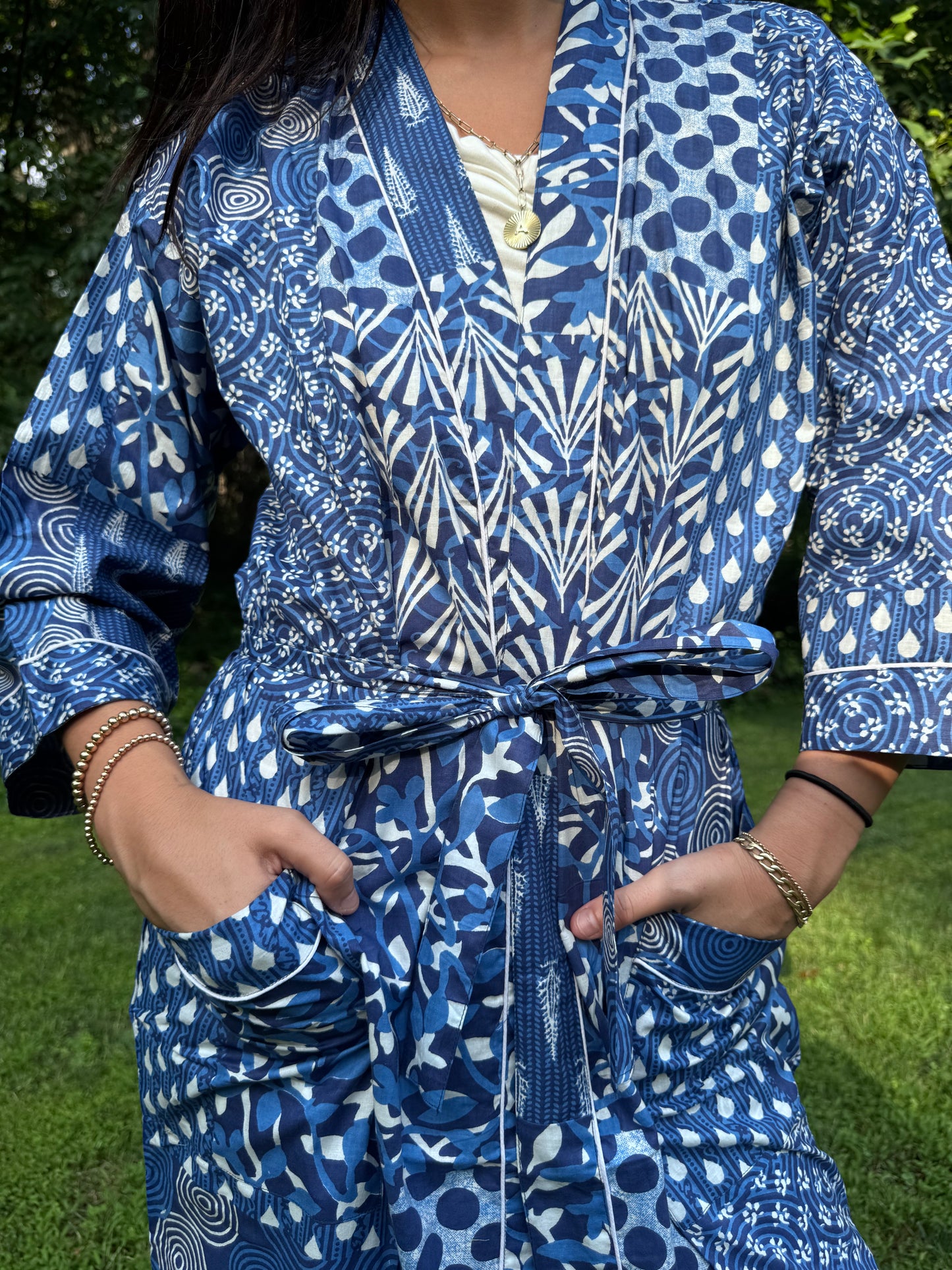 Hand-Block Print Robe | Mosaic