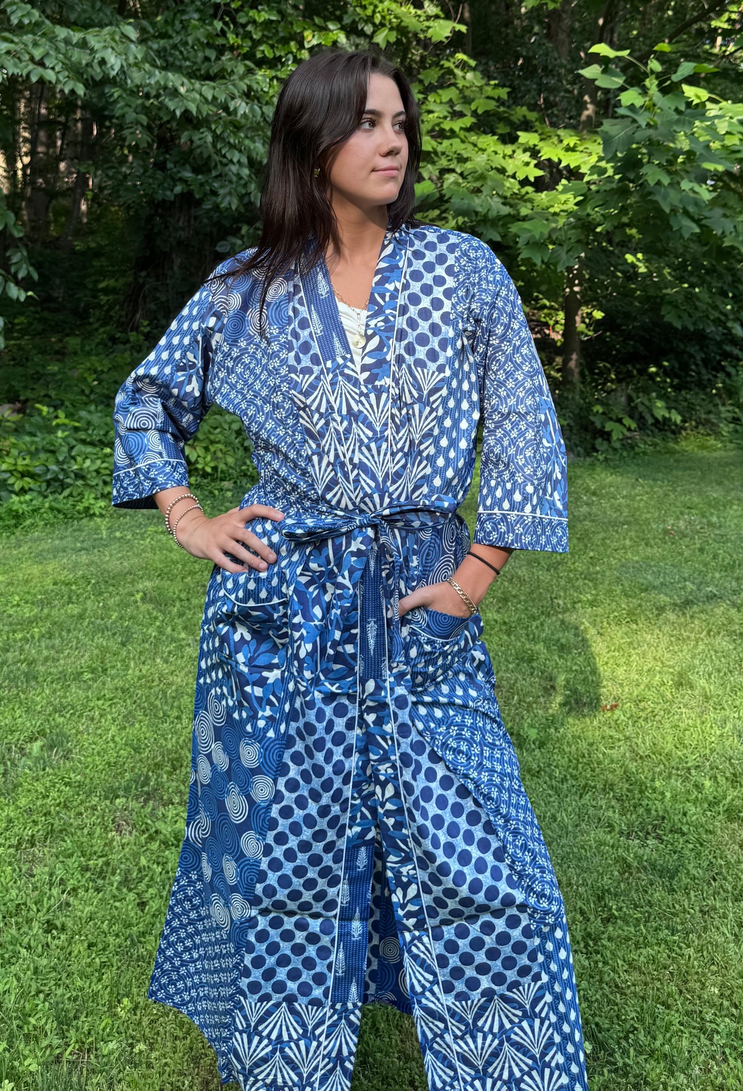 Hand-Block Print Robe | Mosaic