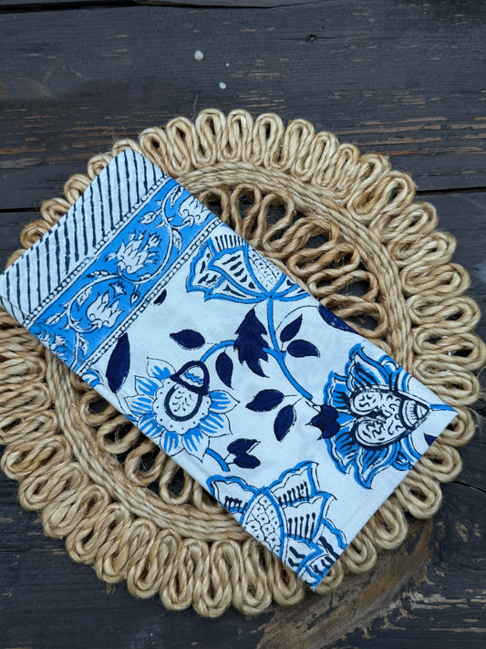 Hand Block Print Table Napkins | Indigo Bloom
