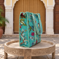 Turquoise Floral Quilted Tote Bag