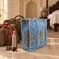 Pale Blue Floral Quilted Tote Bag