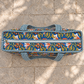 Blue and Orange Floral Quilted Tote Bag