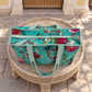 Turquoise Floral Quilted Tote Bag