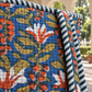Blue and Orange Floral Quilted Tote Bag