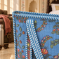 Pale Blue Floral Quilted Tote Bag