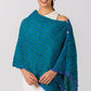Peacock Blue Silk & Wool Wrap I Silk Shawl I Evening Wrap I Wool Shawl - DharBazaar