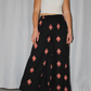 Luxury Cotton Culottes in black with Pink Mughal Floral Design I Cotton Pants I Womens Pants I Trousers I Formal Pants in Black - DharBazaar