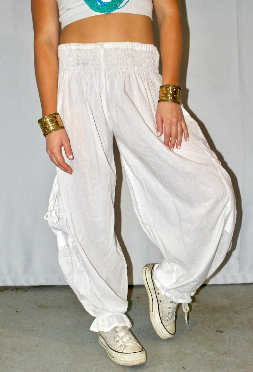 White Haram Pants | Get Ready for Summer | Made with 100% Cotton |  Breathable and Flowy Design