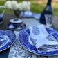 Blue Floral Block Print Dinner Napkins I Set of 4 I Cloth Napkins I Wedding Napkins - DharBazaar