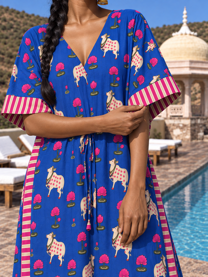 Lotus and Cow Kaftan