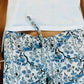 Block Print Cotton 'Savannah' Shorts I Blue Chinoiserie - DharBazaar