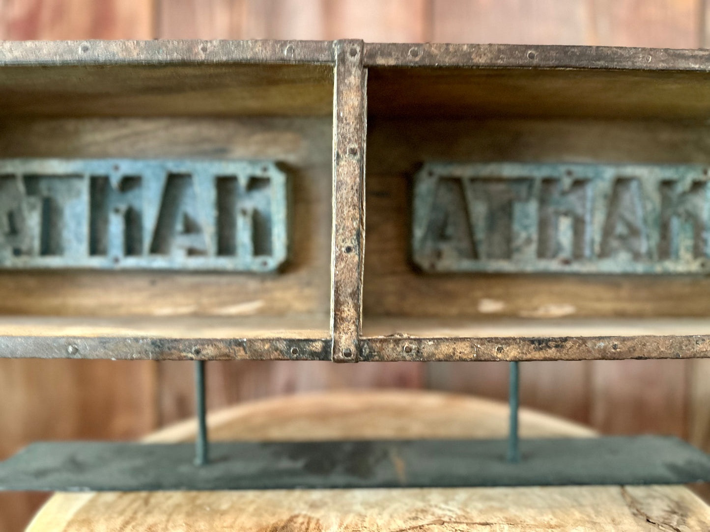 Double Wooden Brick Molds I Table Sculptures I Vintage Finds I Home Decor I Housewarming Gift - DharBazaar