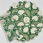 Set of 4 I Green & White Round Scalloped Edge Embroidered Placemat I Table Mats I Cotton Placemat I Table Linen I Tablecloth - DharBazaar
