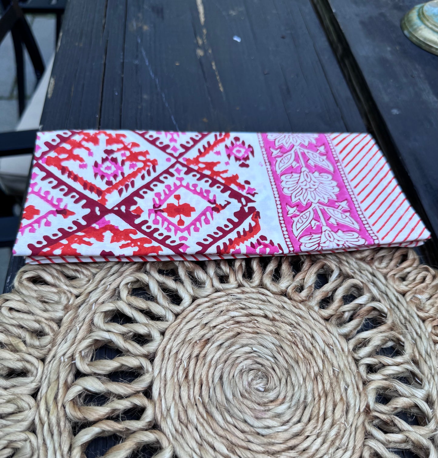 Hand Block Print Table Napkins | Pink Marwar