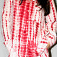Shibori Tie-Dye Cotton Pajamas in Red and White I Cotton Pajamas I Bachelorette Pajamas I Mothers Day Gift - DharBazaar