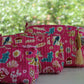 Set of 3 Pink Travel Themed Travel Pouches | Cosmetics Bag | Travel Essentials | Toiletries Bag | Makeup Bag - DharBazaar