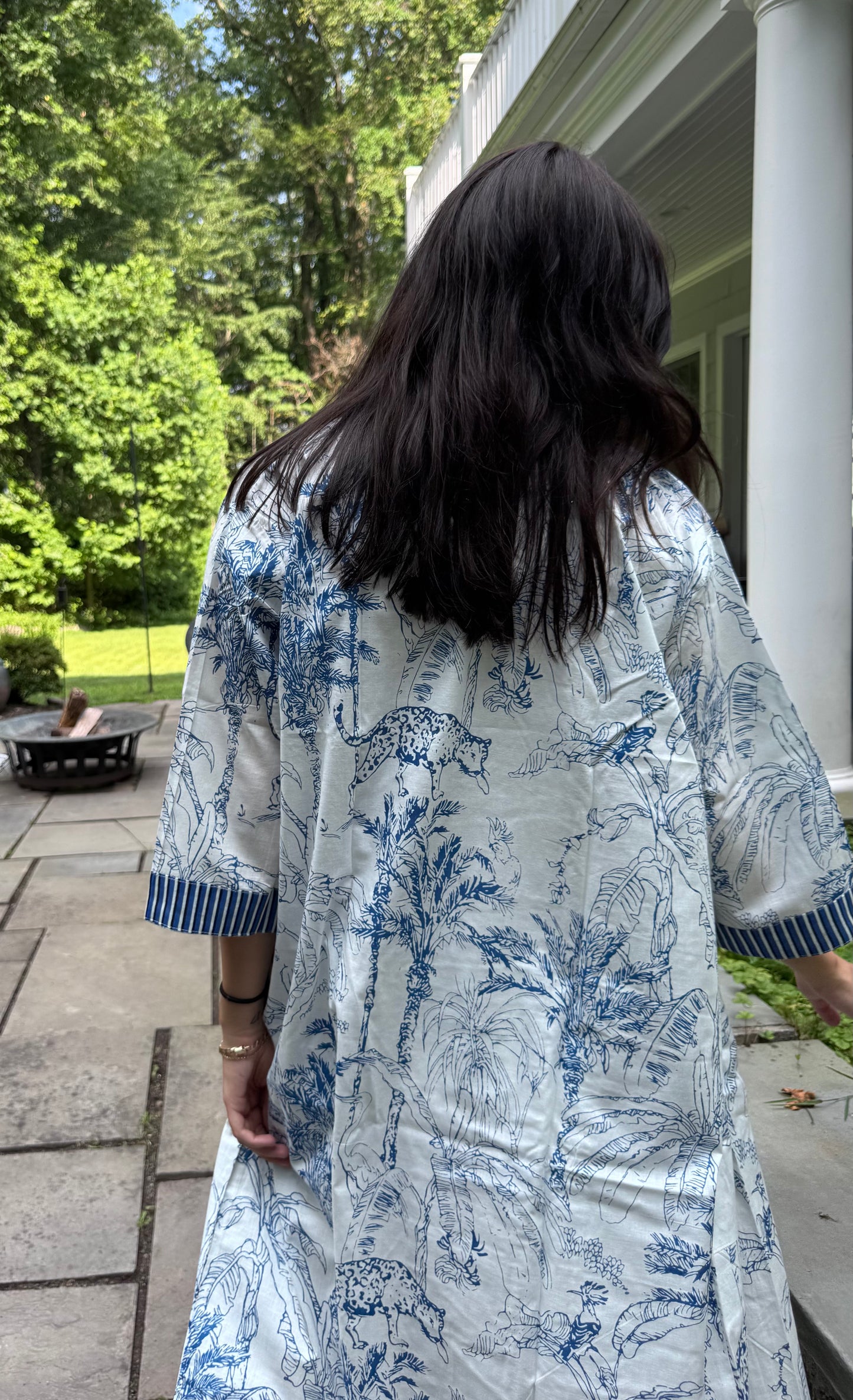 Hand-Block Print Robe | Palm Court