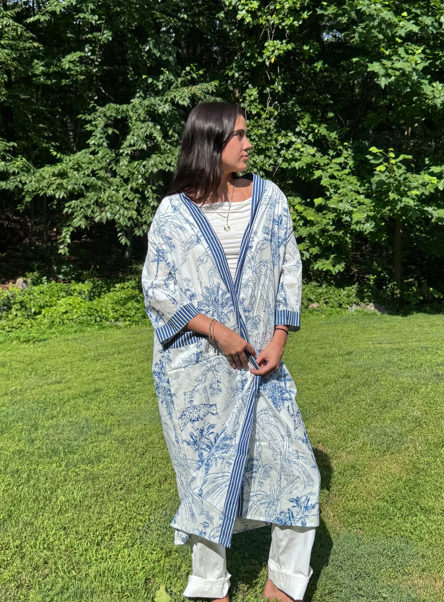 Hand-Block Print Robe | Palm Court