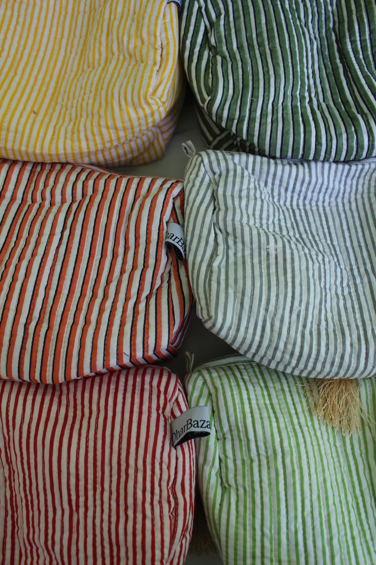 Set of 3 Striped Travel Pouches Collection | Cosmetics Bag | Travel Essentials | Toiletries Bag | Makeup Bag - DharBazaar