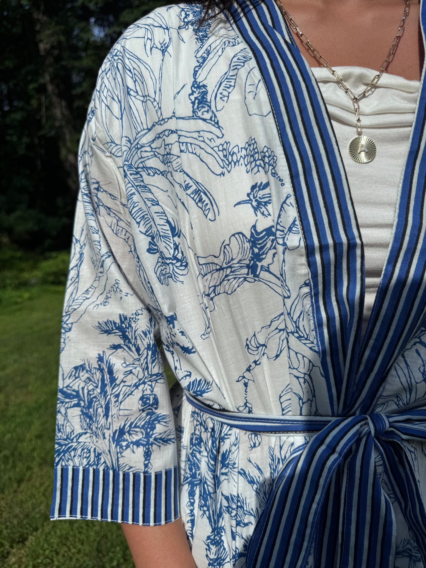 Hand-Block Print Robe | Palm Court