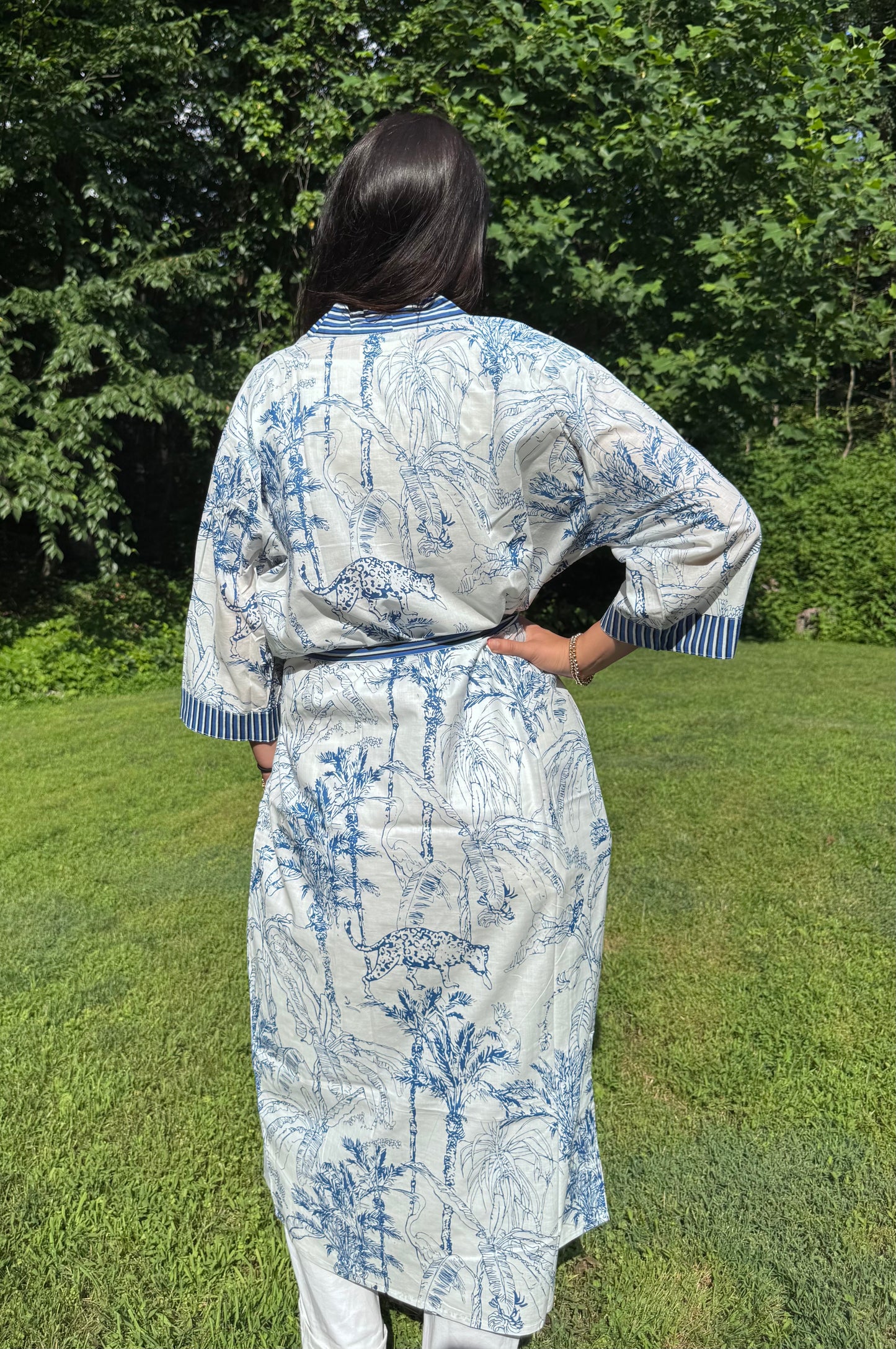 Hand-Block Print Robe | Palm Court