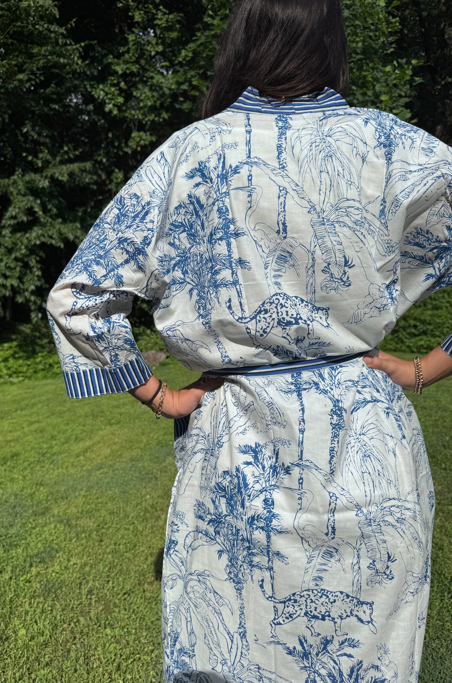 Hand-Block Print Robe | Palm Court