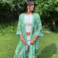 Hand-Block Print Robe | Mint Leopard
