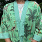 Hand-Block Print Robe | Mint Leopard