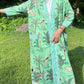 Hand-Block Print Robe | Mint Leopard