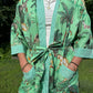 Hand-Block Print Robe | Mint Leopard