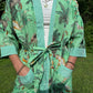 Hand-Block Print Robe | Mint Leopard