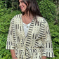 Hand-Block Print Robe | Midnight Brush (Cream)