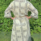 Hand-Block Print Robe | Midnight Brush (Cream)